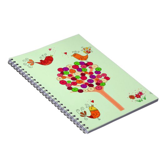 Orange Button Tree Notizblock (Rechte Seite)