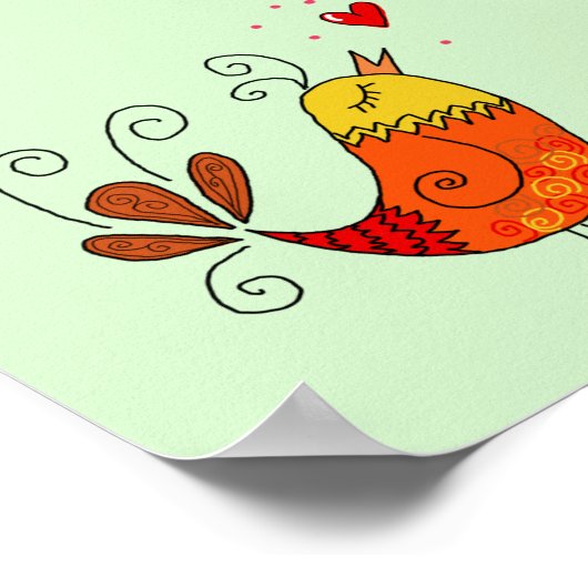 Orange Button Tree Poster (Ecke)