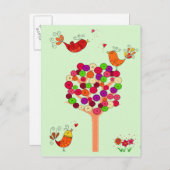 Orange Button Tree Postkarte (Vorne/Hinten)