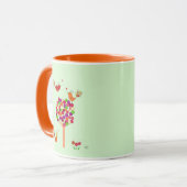 Orange Button Tree Tasse (Vorderseite Links)