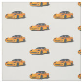 Orange C6 Korvette Handgezeichnete Sketch-Fabrik Stoff (Muster)