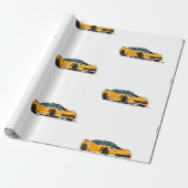 Orange C7 Corvette Wrapping Paper Geschenkpapier (Ungerollt)