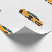Orange C7 Corvette Wrapping Paper Geschenkpapier (Ecke)