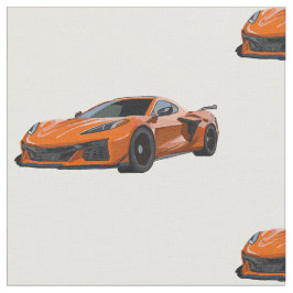 Orange C8 Korvette Handgezeichnete Sketch-Fabrik Stoff