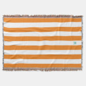 Orange Cabana Streifen und Personalisierte Aquamar Decke (Vorderseite)