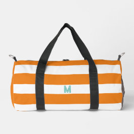 Orange Cabana Streifen und Personalisierte Aquamar Duffle Bag