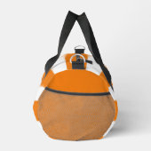 Orange Cabana Streifen und Personalisierte Aquamar Duffle Bag (Rechts)