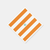 Orange Cabana Streifen und Personalisierte Aquamar Serviette (Ecke)