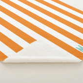 Orange Cabana Streifen und Personalisierte Aquamar Sherpadecke (3/4)