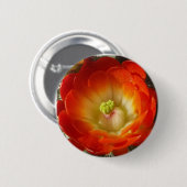 Orange-Cactus-Blume Button (Vorne & Hinten)
