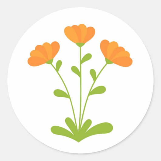 Orange Calendula Blume Sticker (Vorderseite)