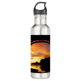 Orange California Coastal Sunset unterhalb der Brü Edelstahlflasche