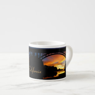 Orange California Coastal Sunset unterhalb der Brü Espressotasse