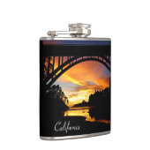 Orange California Coastal Sunset unterhalb der Brü Flachmann (Rechts)
