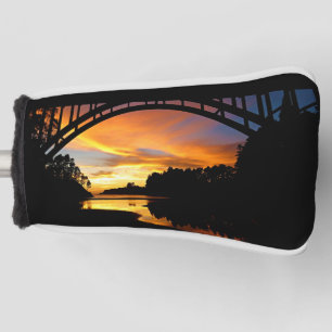 Orange California Coastal Sunset unterhalb der Brü Golf Headcover