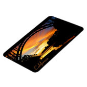 Orange California Coastal Sunset unterhalb der Brü Magnet (Linke Seite)