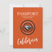 Orange California Passport Save the Date (Vorderseite)