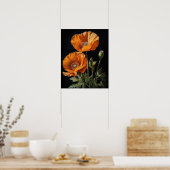Orange California Poppy Blume Art Print Poster (Küche)