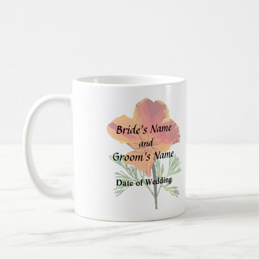 Orange California Poppy Kaffeetasse (Links)