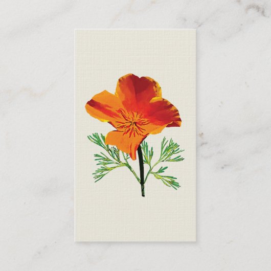 Orange California Poppy Visitenkarte (Rückseite)