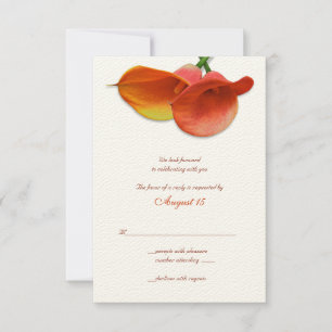 Orange Calla-Lilie Hochzeits-Antwortkarte RSVP Karte