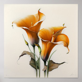 Orange Calla Lilies Lily Blume Kunst, Dichtung und Poster