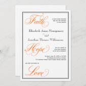 Orange Calligraphy Script Hochzeit im Herbst Einla Einladung (Vorne/Hinten)