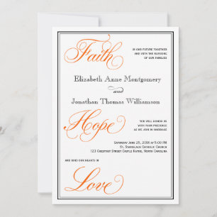 Orange Calligraphy Script Hochzeit im Herbst Einla Einladung