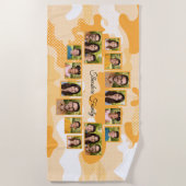 Orange Camo Family Photo Collage Strandtuch (Vorderseite)