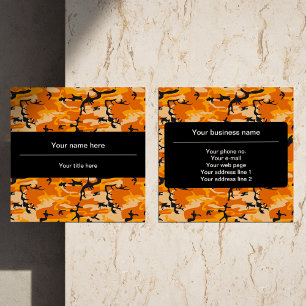 Orange Camo, Tarnmuster, Militär, Armee Quadratische Visitenkarte