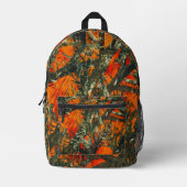 Orange  Camouflage  Bedruckter Rucksack (Vorderseite)