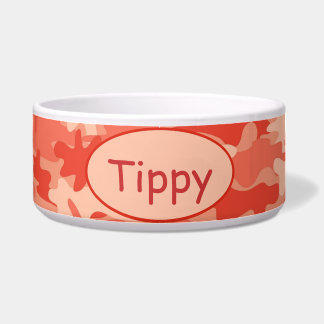 Orange Camouflage Camoflauge Gewohnheits-Haustier Napf