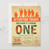 Orange Camouflage Camouflage Einladung zum ersten (Vorderseite)