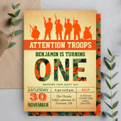 Orange Camouflage Camouflage Einladung zum ersten