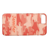 Orange Camouflage Camouflage Name Personalisiert Case-Mate iPhone Hülle (Rückseite (Horizontal))