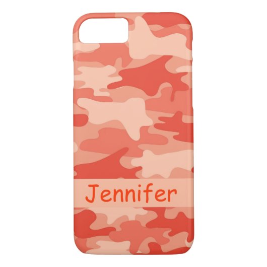 Orange Camouflage Camouflage Name Personalisiert Case-Mate iPhone Hülle (Rückseite)