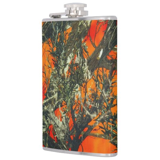 Orange Camouflage Design Flachmann (Links)