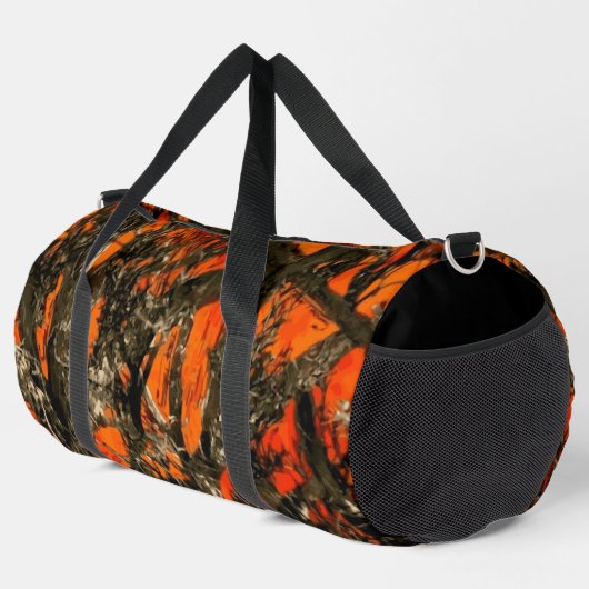 Orange Camouflage Duffel Bag Duffle Bag (Rechte Ecke)