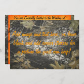 Orange Camouflage Einladung (Vorne/Hinten)