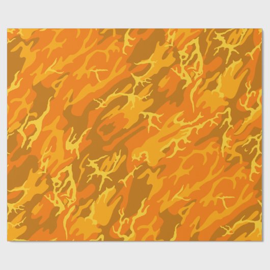 Orange Camouflage Geschenkpapier (Flach)
