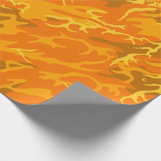 Orange Camouflage Geschenkpapier (Ecke)