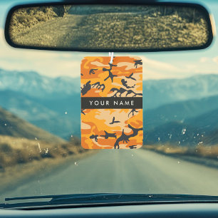 Orange Camouflage Ihr Name personalisieren Autolufterfrischer