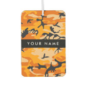 Orange Camouflage Ihr Name personalisieren Autolufterfrischer (Vorderseite)