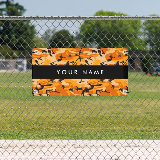 Orange Camouflage Ihr Name personalisieren Banner (Insitu)