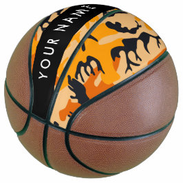 Orange Camouflage Ihr Name personalisieren Basketball