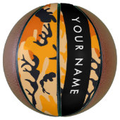 Orange Camouflage Ihr Name personalisieren Basketball (Vertikal)