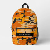 Orange Camouflage Ihr Name personalisieren Bedruckter Rucksack (Vorderseite)