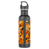 Orange Camouflage Ihr Name personalisieren Edelstahlflasche (Rückseite)