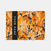 Orange Camouflage Ihr Name personalisieren Fleecedecke (Vorderseite (Horizontal))
