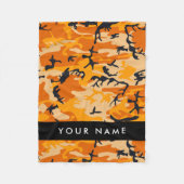 Orange Camouflage Ihr Name personalisieren Fleecedecke (Vorderseite)